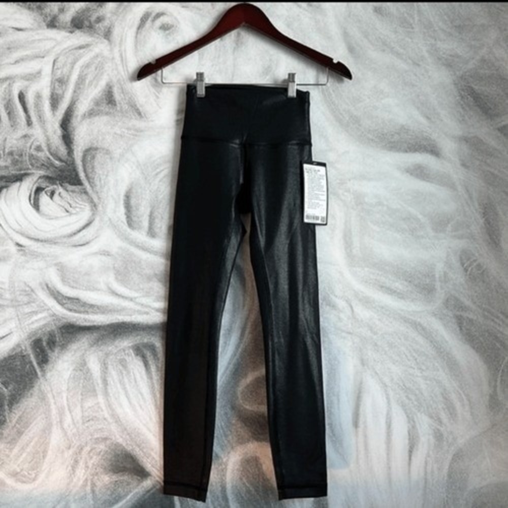 Lululemon Wunder‎ Train High-Rise Tight 25" BLACK Foil size 2  LEGGINGS nwt